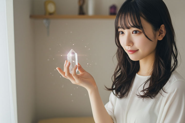 水晶から言靈のエネルギーが放出している2