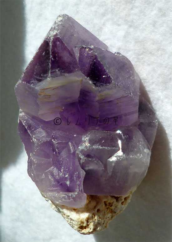 双頭 アメジスト原石、紫水晶、レインボークォーツ、虹入りポイント123