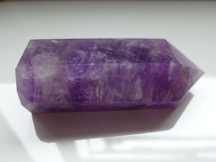 アメジスト原石、紫水晶原石 ポイント、レインボークォーツ、虹入り水晶283