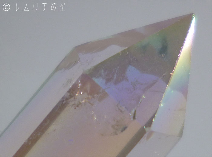 画像1: エンジェルオーラクォーツ 虹入り水晶 レインボークォーツ ポイント 六角柱018｜angel aura quartz｜01