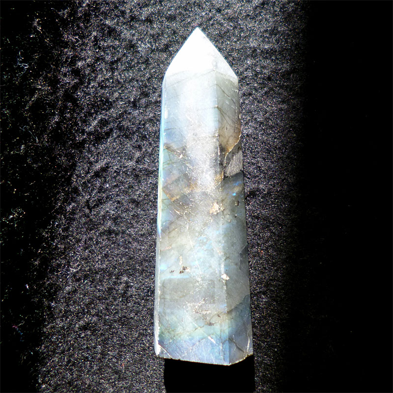 ラブラドライト水晶、ラブラドル長石ポイント169