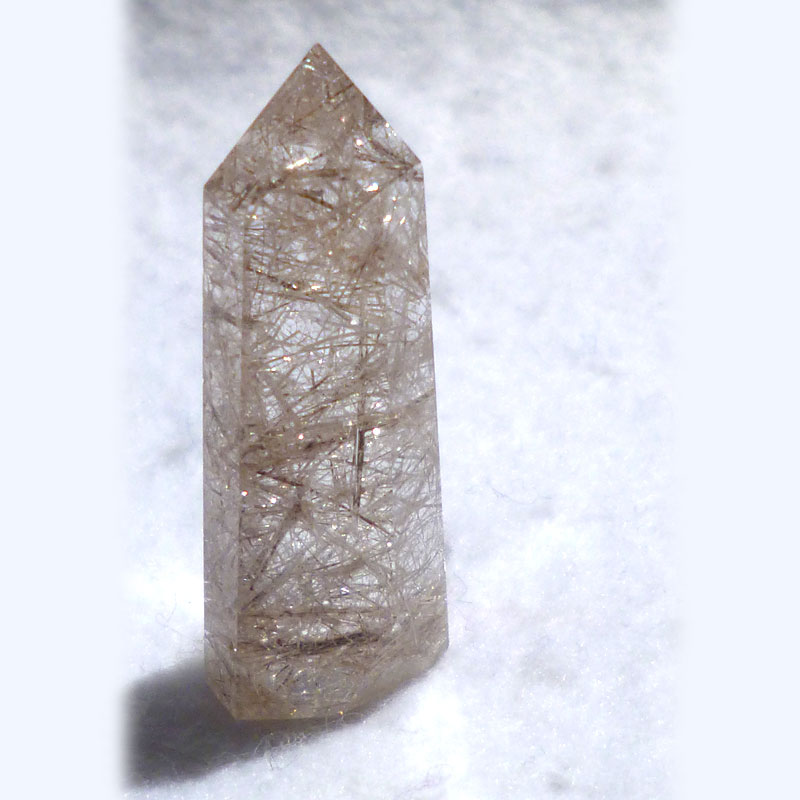 プラチナルチルクォーツ、水晶ポイント（銀針原石）205
