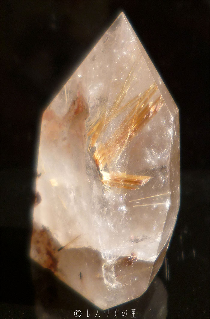 太陽放射 ゴールド タイチンルチルクォーツ｜rutile quartz｜67
