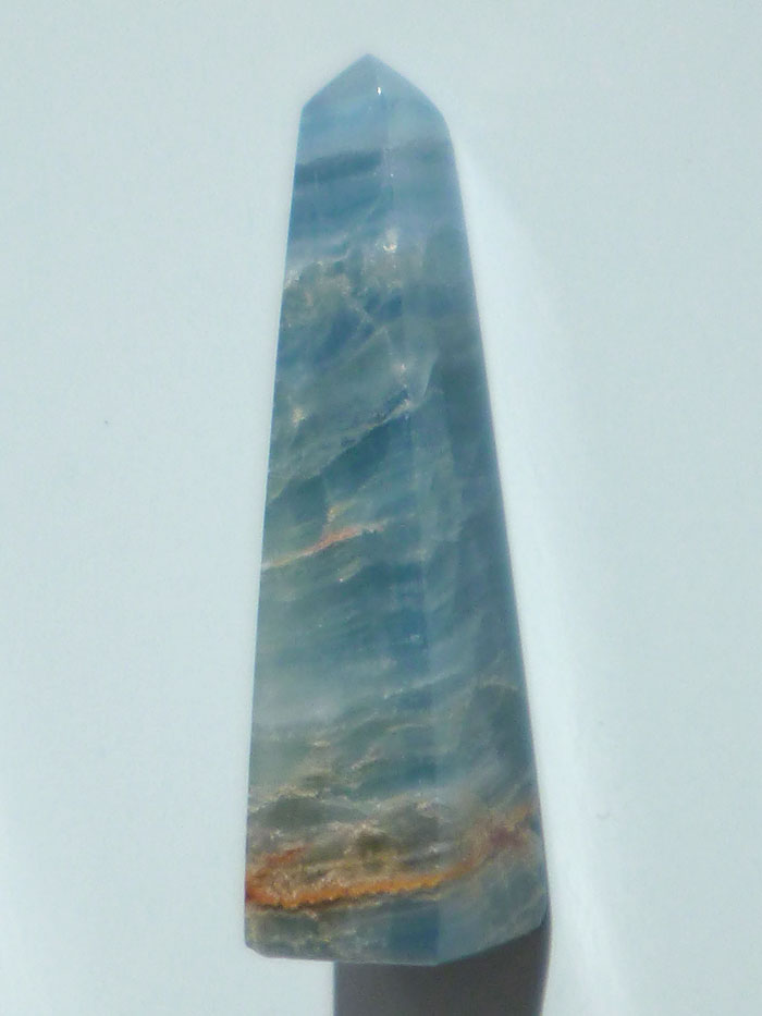 レムリアの海と大地 レムリアン アクアティン カルサイト オベリスク水晶 磨き ポイント028