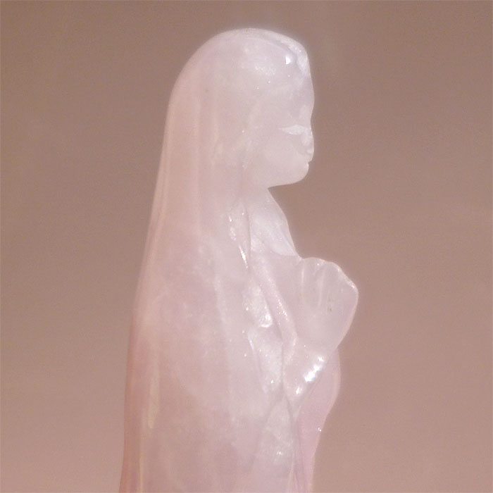 画像2: ローズクォーツ 女神 マリア様 水晶 カーヴィング（マリア カービング）001｜dragon carving｜02